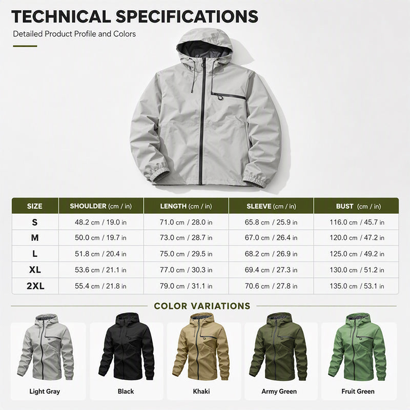 Men's Outdoor Waterproof Hooded Jacket
