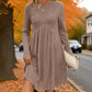 🧶 Ribbed Texture, Flattering A-Line Shape | Women's High-Waist Knit Midi Dress