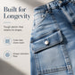 👖 Flattering Utility Style | Women's High-Waist Flap-Pocket Straight-Leg Jeans