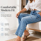 👖 Flattering Utility Style | Women's High-Waist Flap-Pocket Straight-Leg Jeans