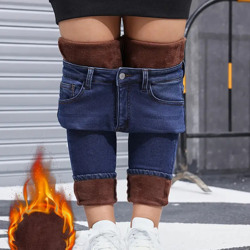 👖 Warm Denim Without the Bulk ❄️Women's High-Stretch Plush-Lined Skinny Jeans
