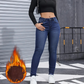👖 Warm Denim Without the Bulk ❄️Women's High-Stretch Plush-Lined Skinny Jeans