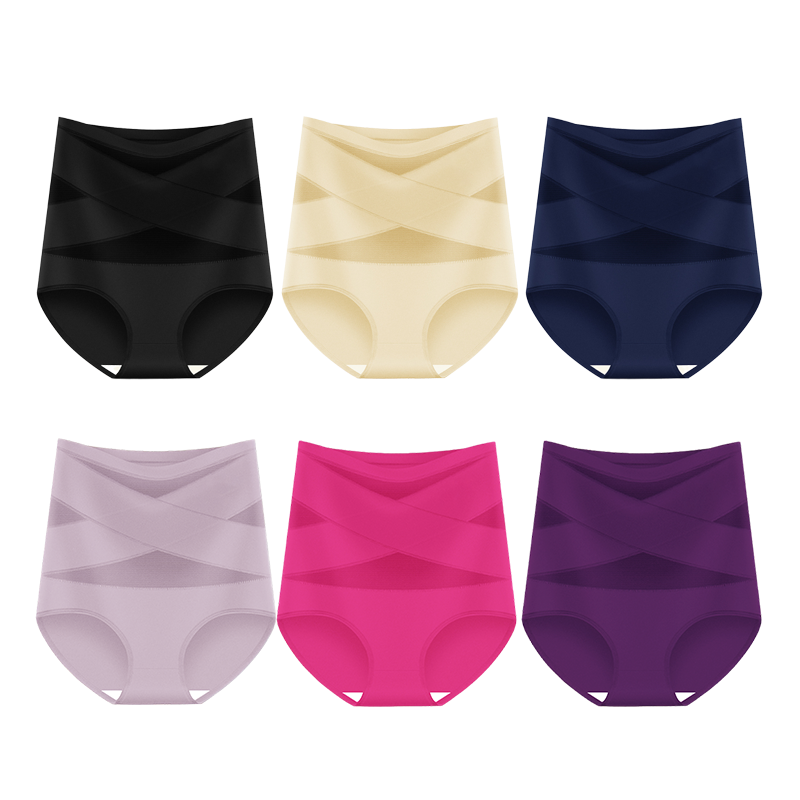 🌸Last Day-Buy 1 Get 3 Packs✨Plus-Size High-Waist Cross Tummy Control Panties