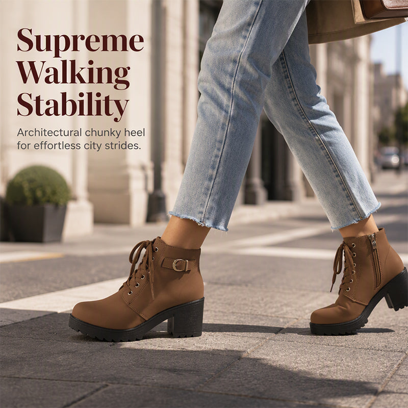👢 Stable Steps, Western Edge 🌹 Women's Side-Zip Chunky Heel Ankle Boots