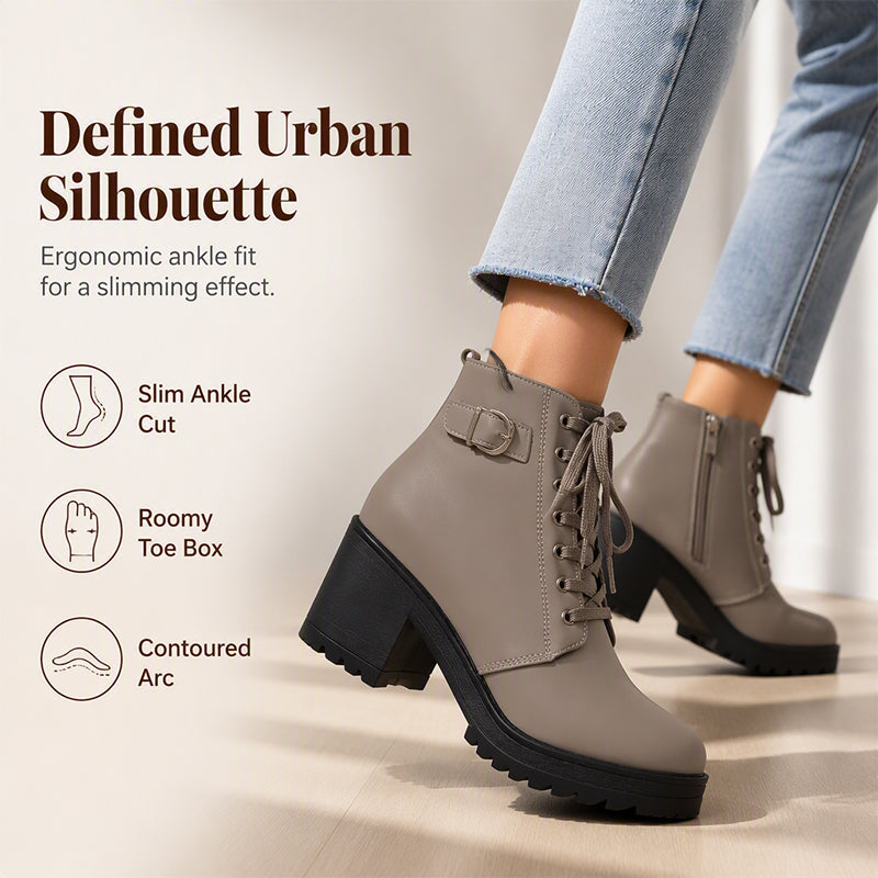 👢 Stable Steps, Western Edge 🌹 Women's Side-Zip Chunky Heel Ankle Boots