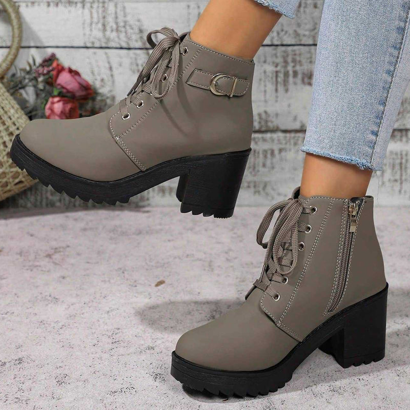 👢 Stable Steps, Western Edge 🌹 Women's Side-Zip Chunky Heel Ankle Boots