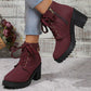 👢 Stable Steps, Western Edge 🌹 Women's Side-Zip Chunky Heel Ankle Boots