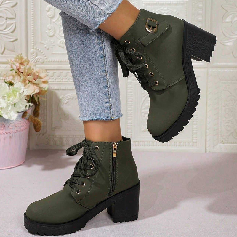 👢 Stable Steps, Western Edge 🌹 Women's Side-Zip Chunky Heel Ankle Boots