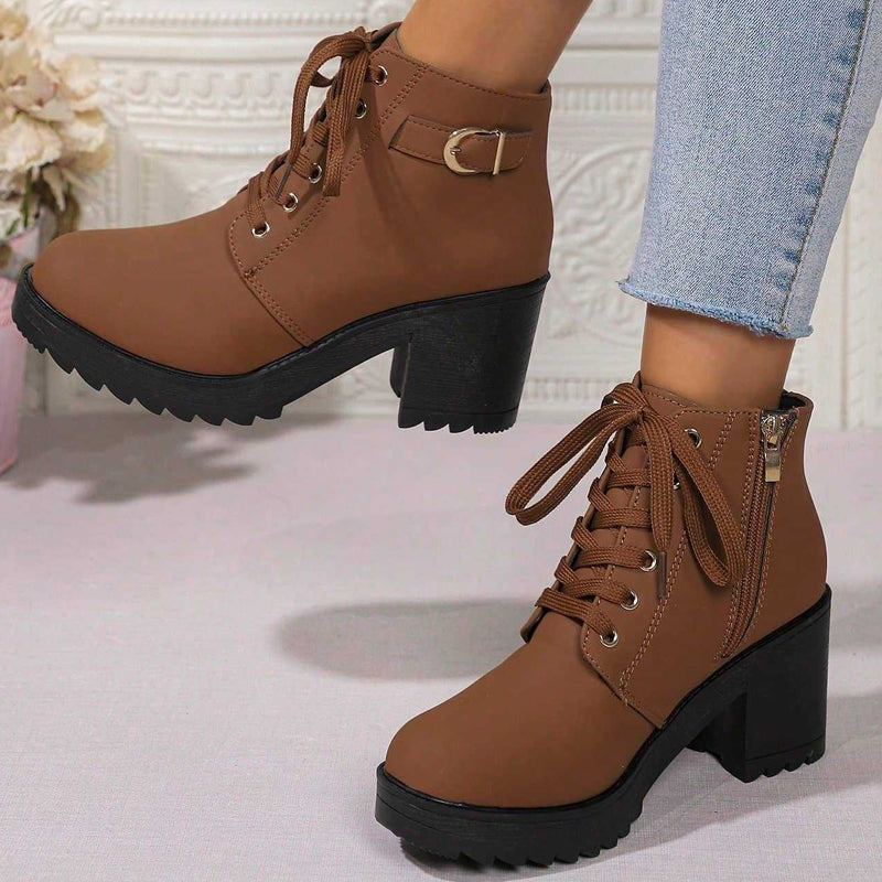 👢 Stable Steps, Western Edge 🌹 Women's Side-Zip Chunky Heel Ankle Boots