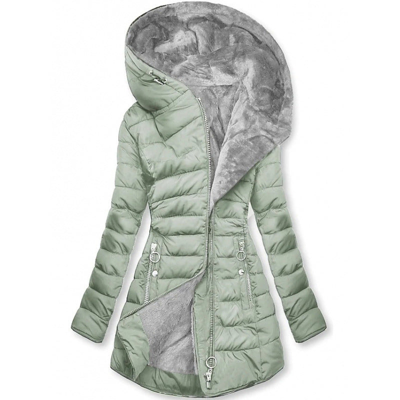 ❄️Warmth Without the Bulk | Women's Plush-Lined Hooded Mid-Length Coat⚡ Free Shipping