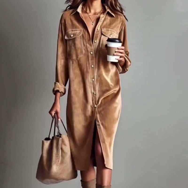 ✨ Women's Casual Shirt Dress – Elegant Button-Up Dress for Everyday Comfort & Style