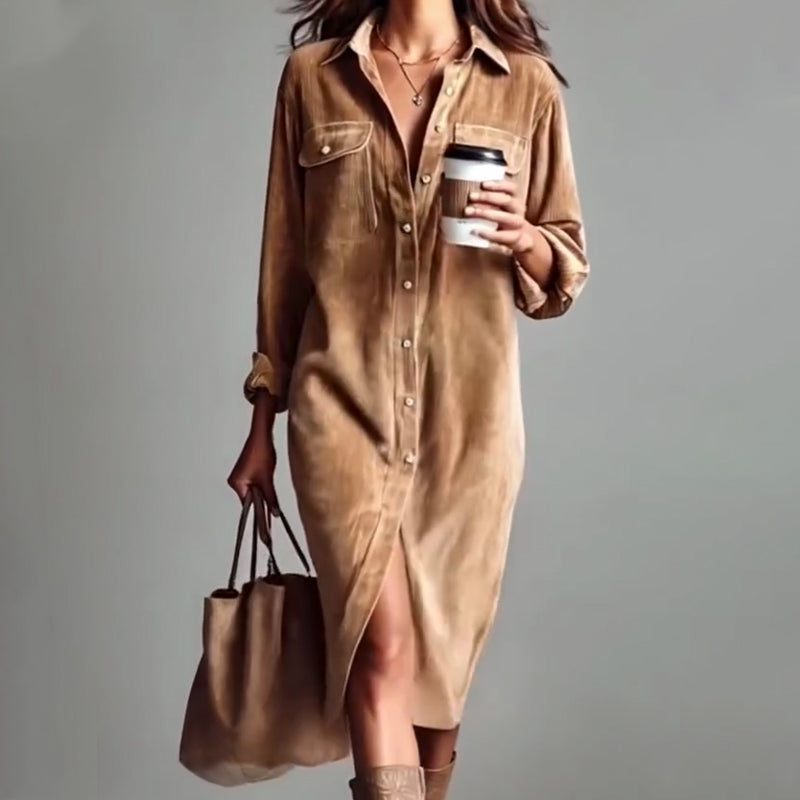 ✨ Women's Casual Shirt Dress – Elegant Button-Up Dress for Everyday Comfort & Style