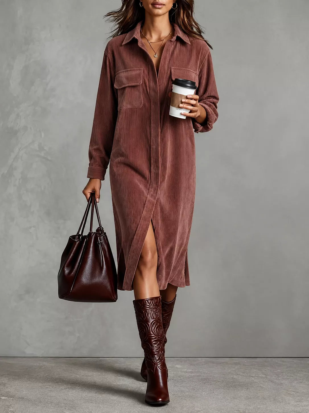 ✨ Women's Casual Shirt Dress – Elegant Button-Up Dress for Everyday Comfort & Style