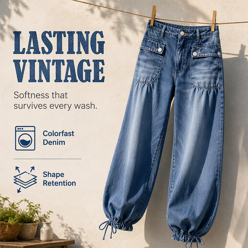 🖤Black Friday Sale:50% OFF🖤👖 Women's High-Waisted Balloon Jeans with Drawstring Cuffs