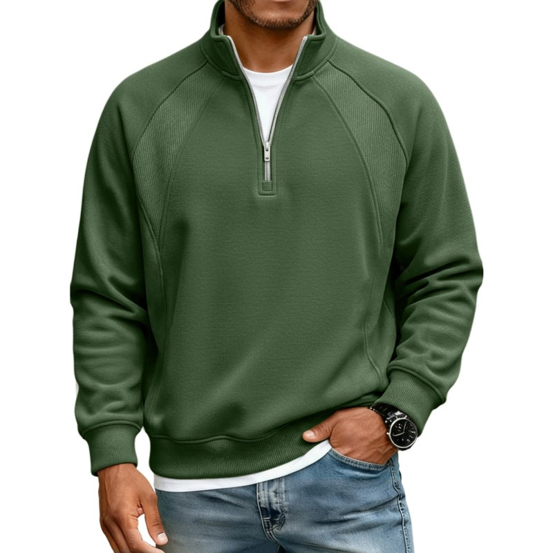 🧥 Refined Warmth, Easy Everyday Fit | Men's Half-Zip Stand-Collar Sweatshirt