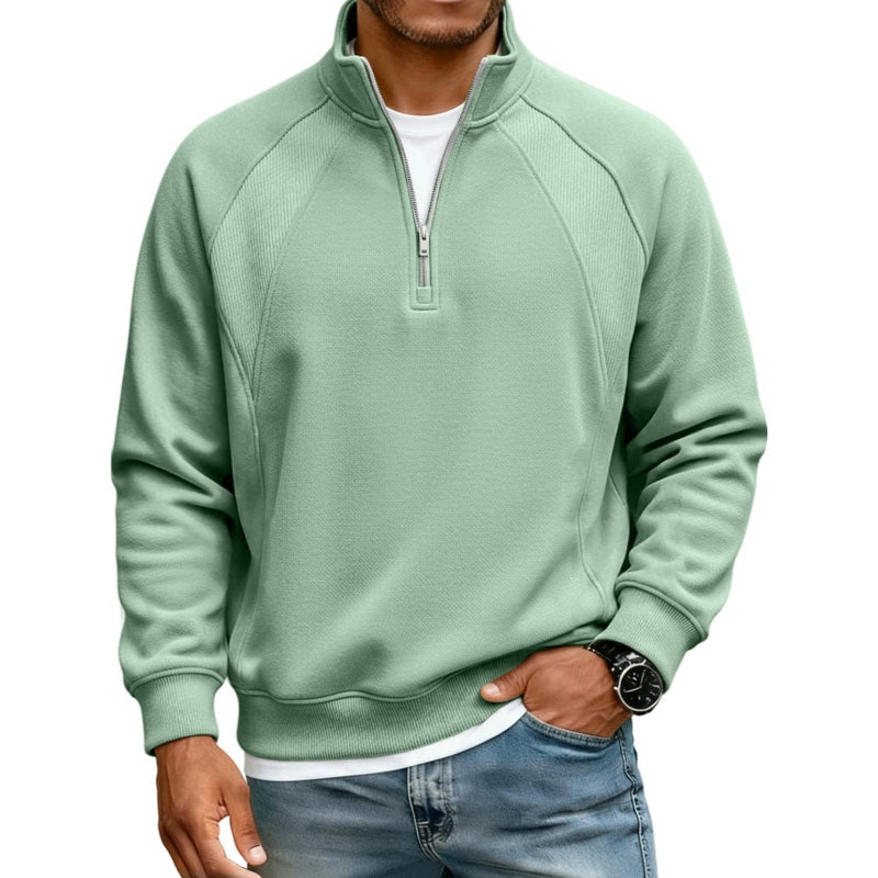 🧥 Refined Warmth, Easy Everyday Fit | Men's Half-Zip Stand-Collar Sweatshirt