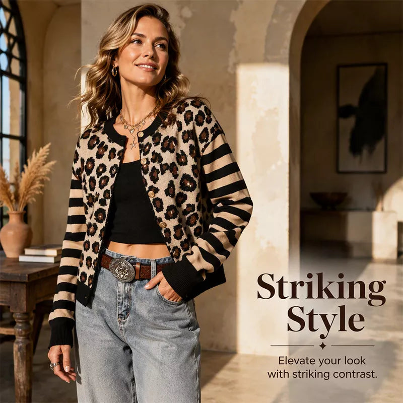 🐆 Statement Print, Cozy Layers | Women's Leopard Print Cardigan ⚡
