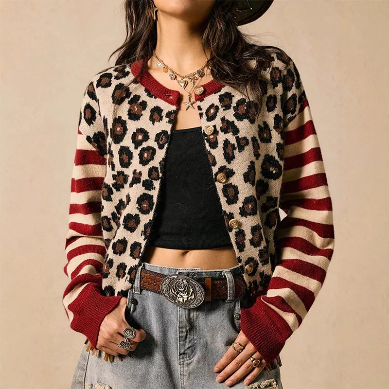 🐆 Statement Print, Cozy Layers | Women's Leopard Print Cardigan ⚡