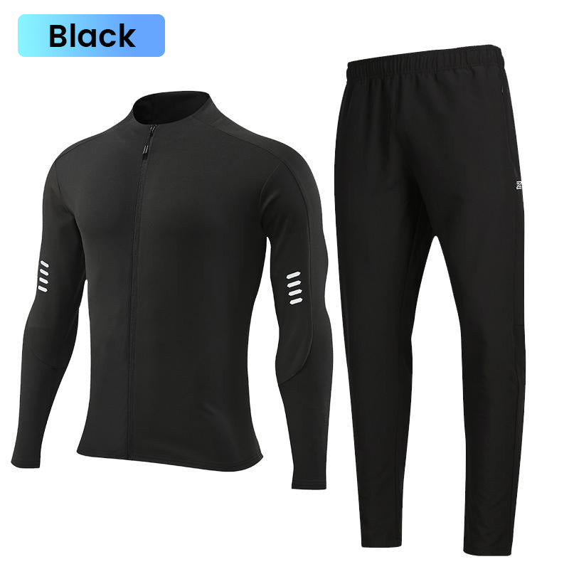 Men's Stand Collar Jacket & Slim-Fit Pants Set