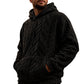 ✨Men's Winter Fleece Lined Hoodie Jacquard Pattern Long Sleeve Pullover Sweatshirt for Casual Outdoor Wear