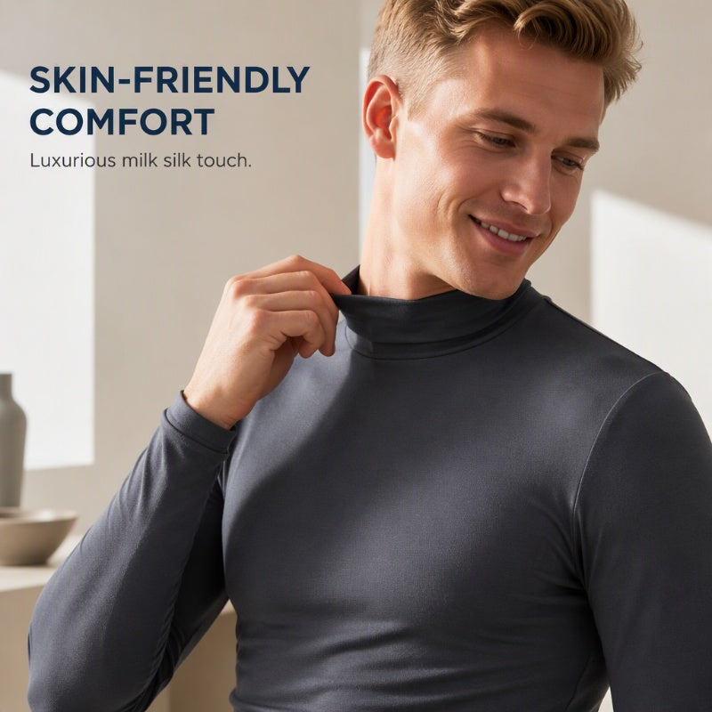 🖤Black Friday Sale:50% OFF🖤✨Men's Slim Fit Mock Turtleneck Top – Sleek, Stretchy, Modern Everyday Essential