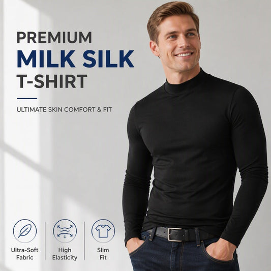 🖤Black Friday Sale:50% OFF🖤✨Men's Slim Fit Mock Turtleneck Top – Sleek, Stretchy, Modern Everyday Essential