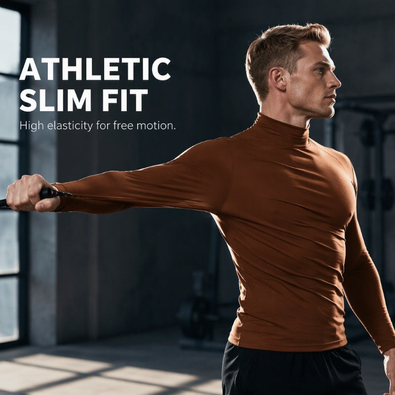 🖤Black Friday Sale:50% OFF🖤✨Men's Slim Fit Mock Turtleneck Top – Sleek, Stretchy, Modern Everyday Essential