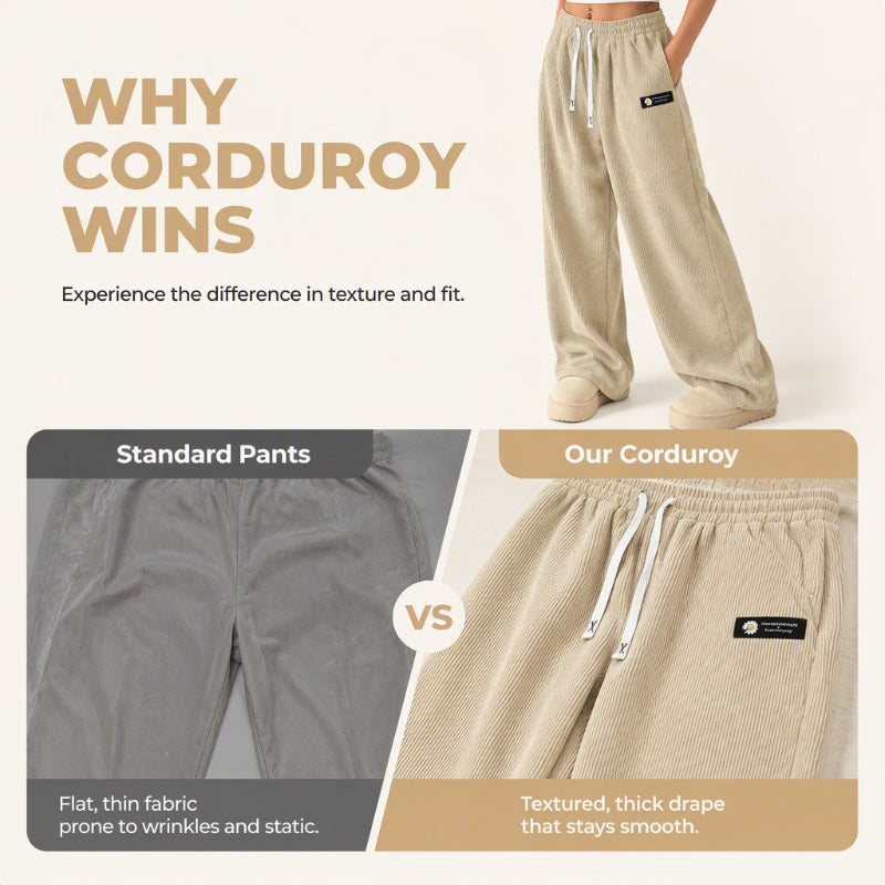 ✨💓Women's Corduroy Wide-Leg Pants with Drawstring🔥