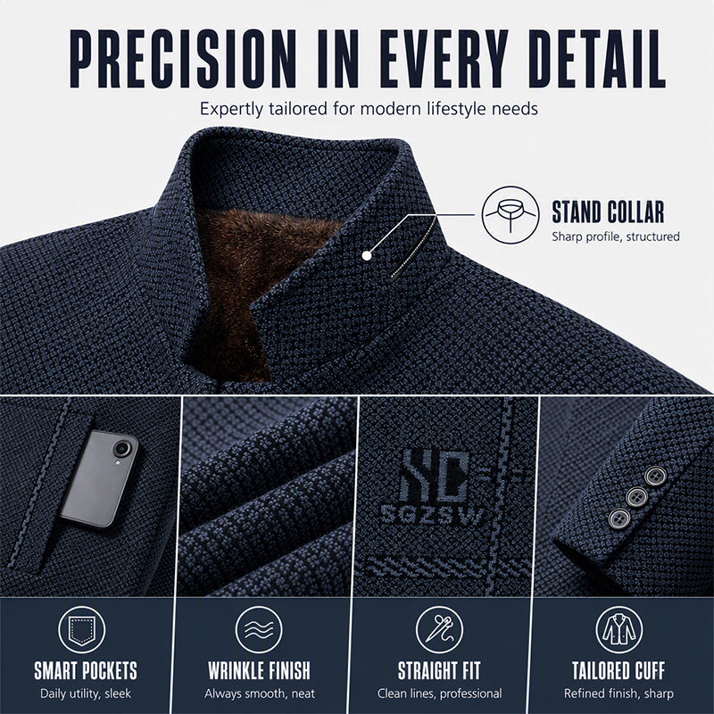 🖤Black Friday Sale:50% OFF🖤 Men's Slim-Fit Mandarin Collar Blazer
