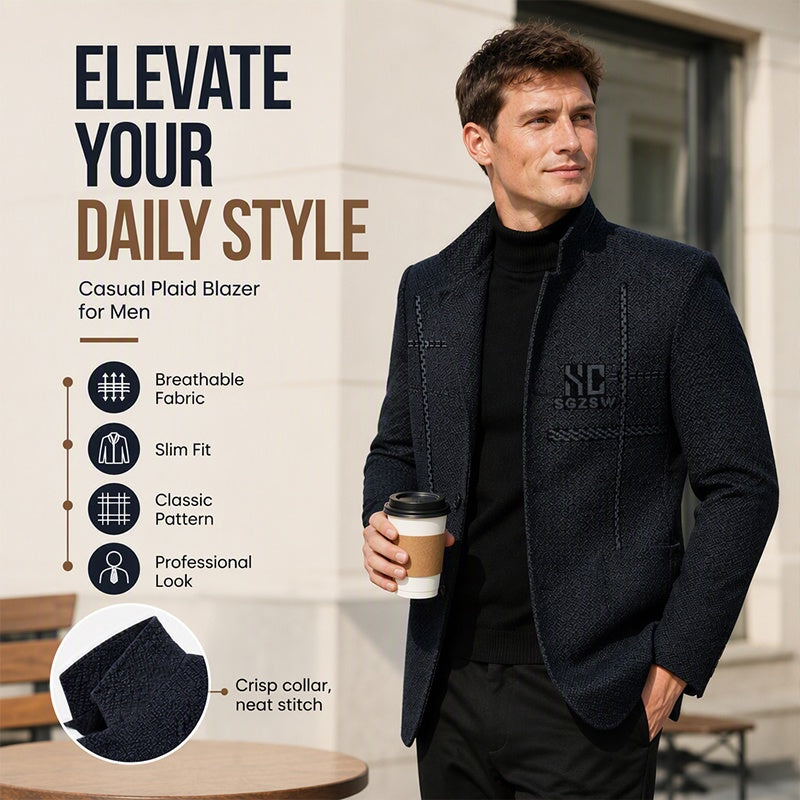 🖤Black Friday Sale:50% OFF🖤 Men's Slim-Fit Mandarin Collar Blazer