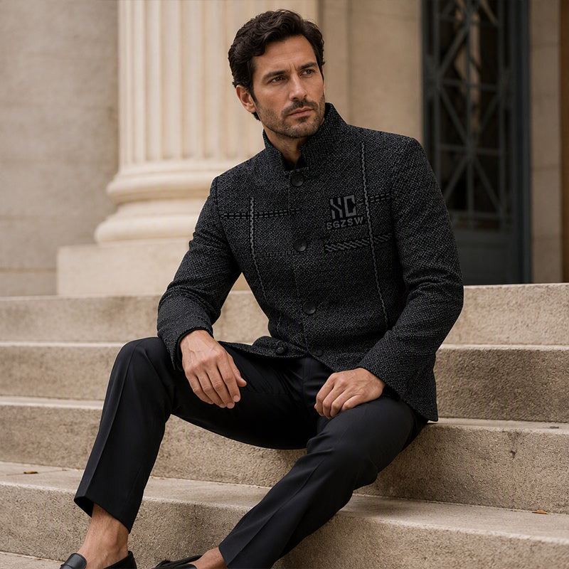 🧥❄️Men's Slim-Fit Mandarin Collar Blazer