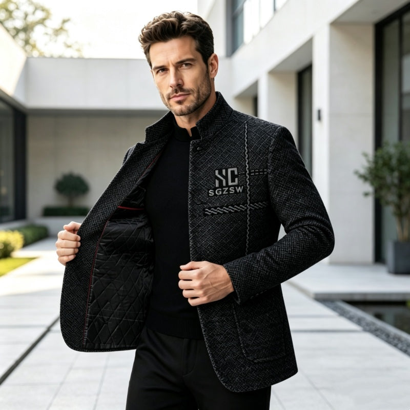 🧥❄️Men's Slim-Fit Mandarin Collar Blazer