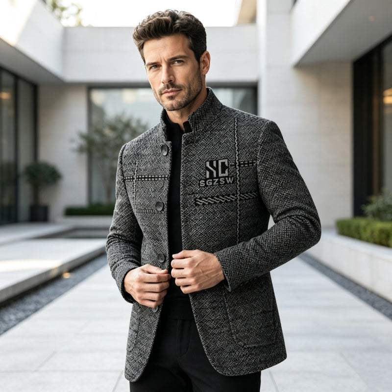 🖤Black Friday Sale:50% OFF🖤 Men's Slim-Fit Mandarin Collar Blazer