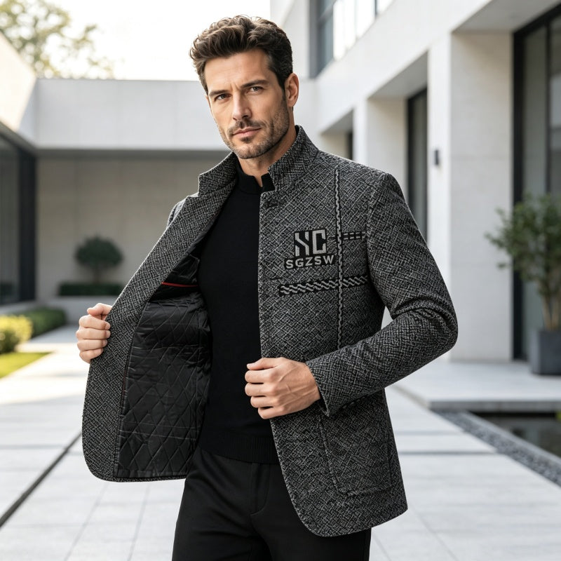 🧥❄️Men's Slim-Fit Mandarin Collar Blazer