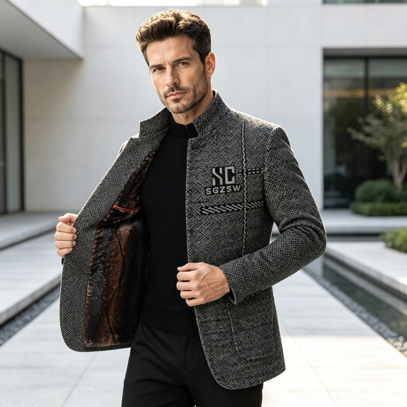 🖤Black Friday Sale:50% OFF🖤 Men's Slim-Fit Mandarin Collar Blazer