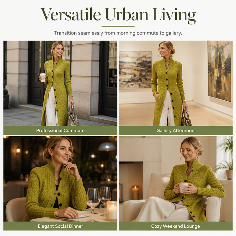 💖Black Friday Mega Deal – 50% off!💖 🧶 Long-Line Warmth, Flattering Texture | Women's Cable Knit Duster Cardigan