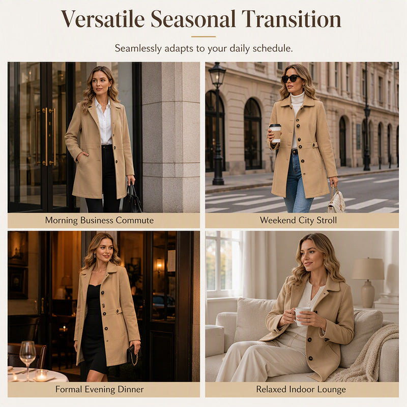 🧥 Cinched Waist, Polished Silhouette | Women's Belted Single-Breasted Coat