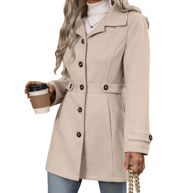 🧥 Cinched Waist, Polished Silhouette | Women's Belted Single-Breasted Coat