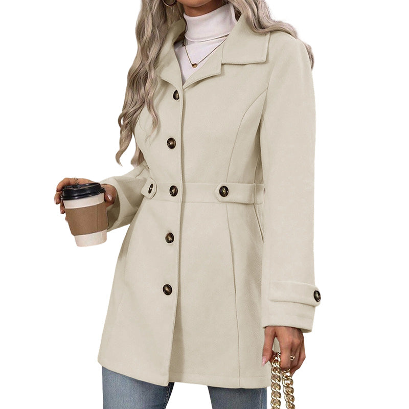 🧥 Cinched Waist, Polished Silhouette | Women's Belted Single-Breasted Coat