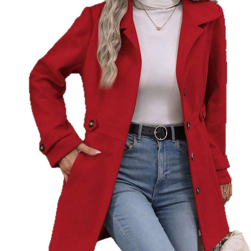 🧥 Cinched Waist, Polished Silhouette | Women's Belted Single-Breasted Coat