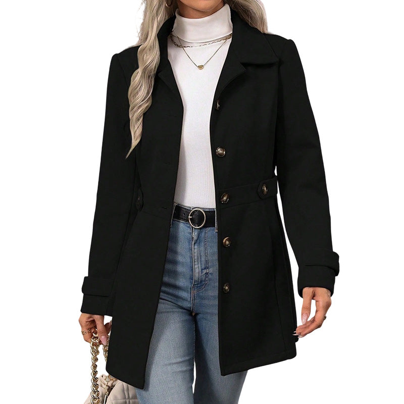 🧥 Cinched Waist, Polished Silhouette | Women's Belted Single-Breasted Coat