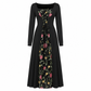 🌺 Corset Detail, Floral Elegance | Women's Embroidered Lace-Up Maxi Dress