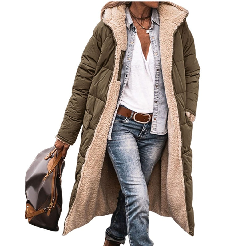 🧥 Two Looks, One Cozy Coat ❄️Women's Reversible Hooded Padded Coat
