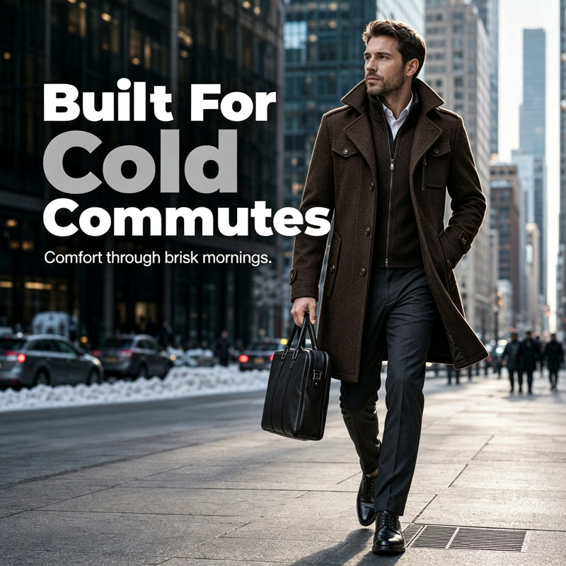 🧥 Sharp Layered Collar, Refined Mid-Length Fit | Men's Overcoat