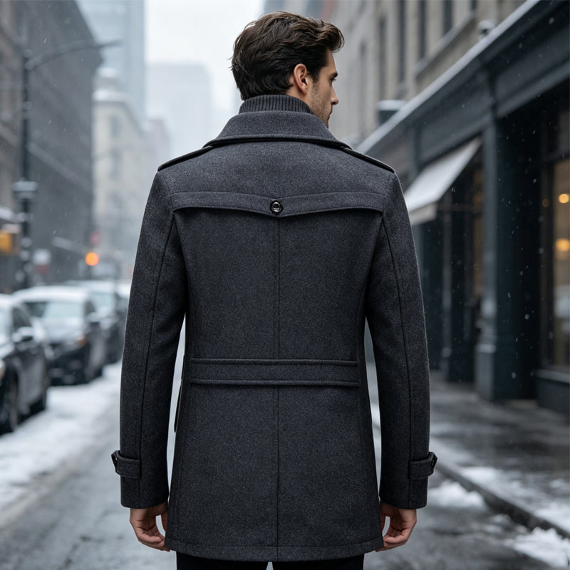 🧥 Sharp Layered Collar, Refined Mid-Length Fit | Men's Overcoat