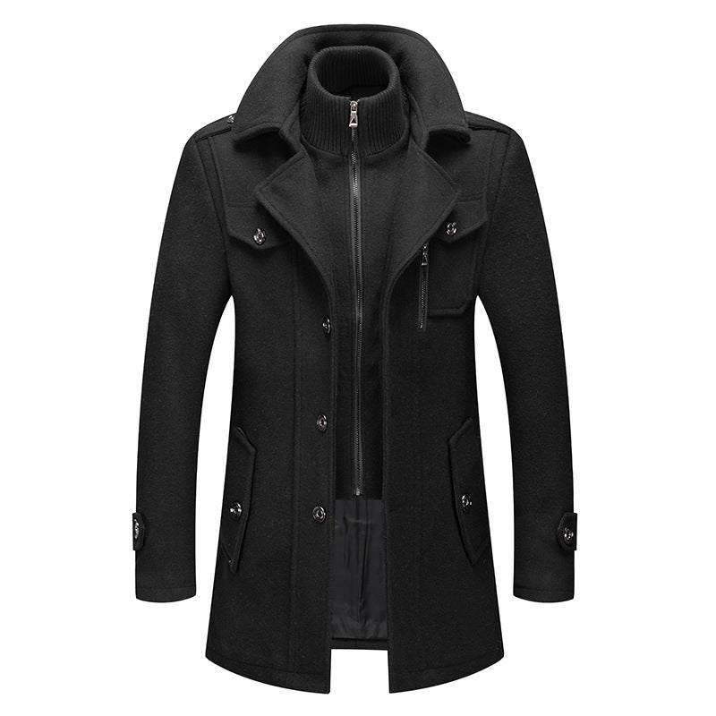🧥 Sharp Layered Collar, Refined Mid-Length Fit | Men's Overcoat