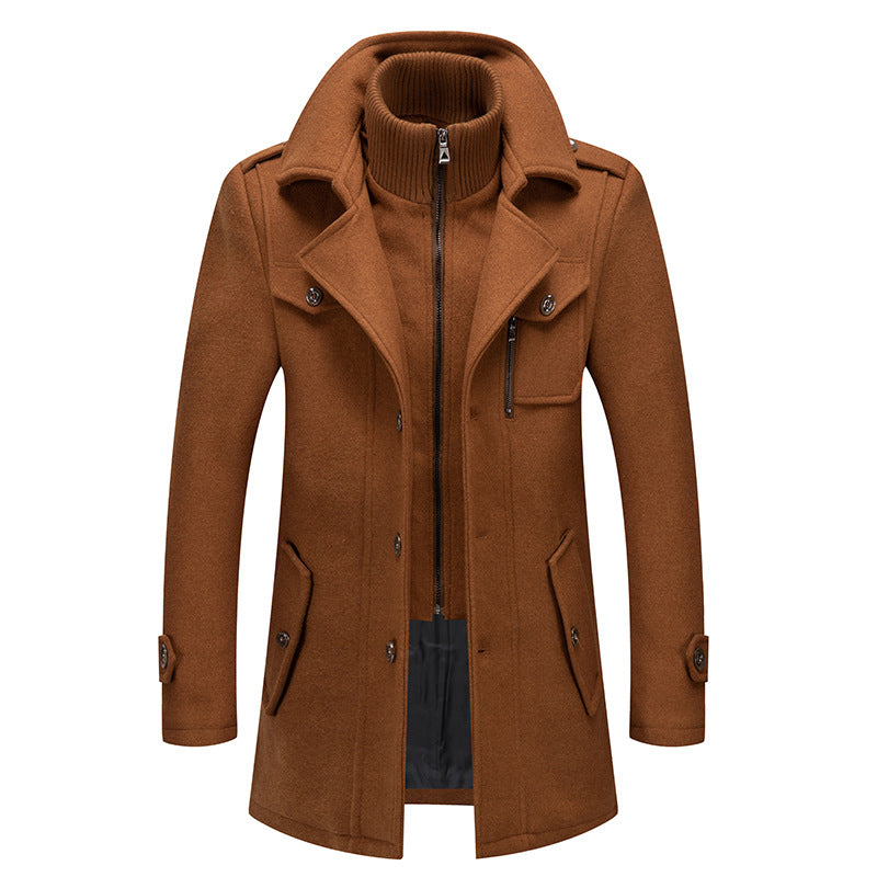 🧥 Sharp Layered Collar, Refined Mid-Length Fit | Men's Overcoat
