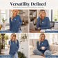 ✨ Easy Everyday Style | Women's Casual Crewneck Top with Thumbholes