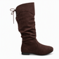 🥾 Women's Lace-Up Slouch Mid-Calf Boots – Vintage Casual Chunky Heel Ankle Boots