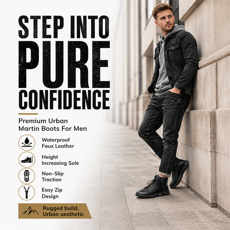 🥾 Built Tough for Every Step | Men's Waterproof Genuine Leather Combat Boots